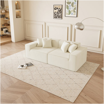 Canapé modulaire polyvalent pour salon moderne - canapé confortable à assise profonde, revêtement en velours côtelé doux, conception modulaire compacte pour les petits espaces, parfait pour les appartements, la décoration intérieure, etc.