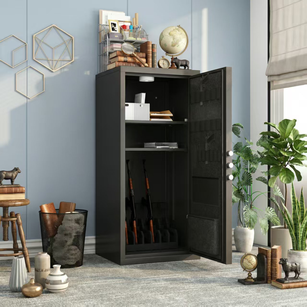 Morinome Heavy-Duty Steel Security Locker With LED Light & Locking ...