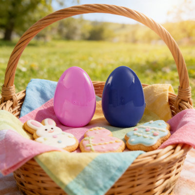 12-pack Large Plastic Easter Eggs, Morandi Soft Pink & Blue – Fillable Eggs For Hunts, Spring Parties, Holiday Decor & Kids Surprise Gifts