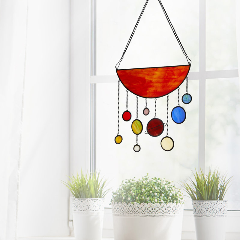 Panneau solaire en vitrail de style Tiffany 12 po H