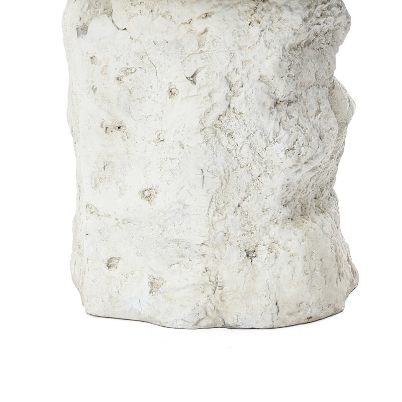 18.7'' H Stone-Look Outdoor Side Table with Textured Base