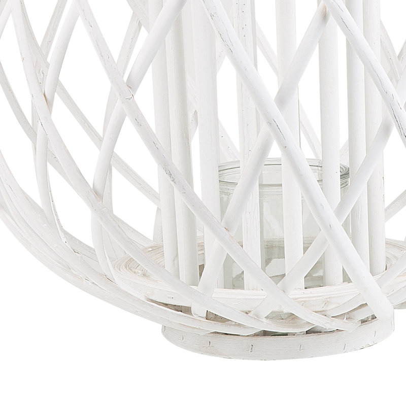 Wood Floor Lantern, White