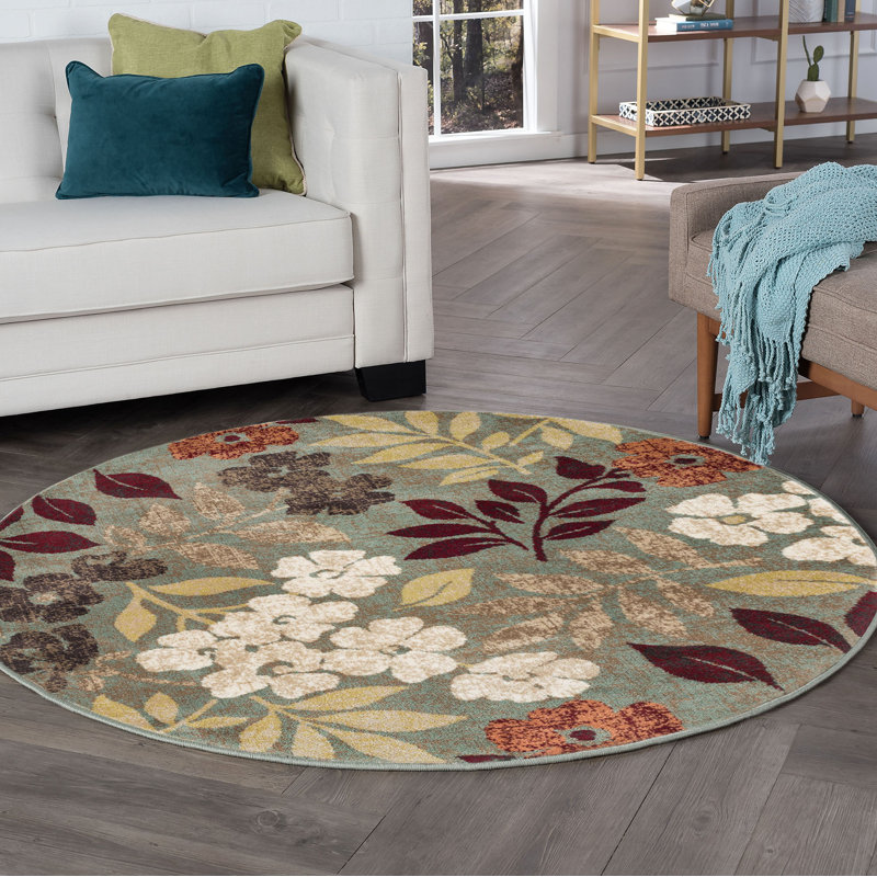 Tapis écume de mer transitionnel Highfill, Rond 7 pi 10 po