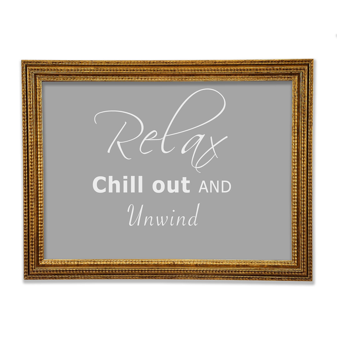 Badezimmer Zitat Relax Chill Out Gerahmter Druck