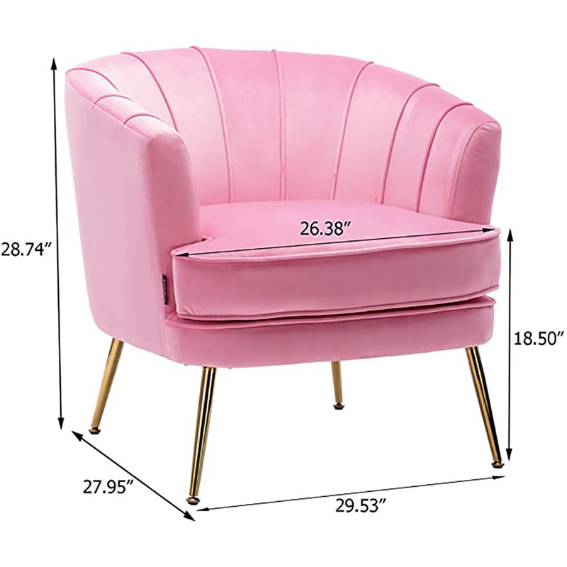 Latulip Velvet Armchair, Mauve Pink Velvet