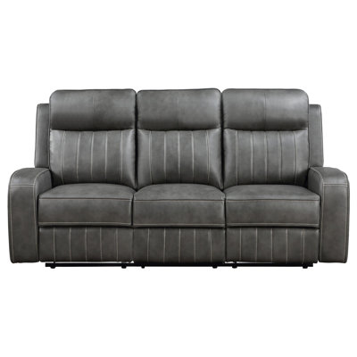 Brophy Upholstered Track Arm Motion Sofa Grey
