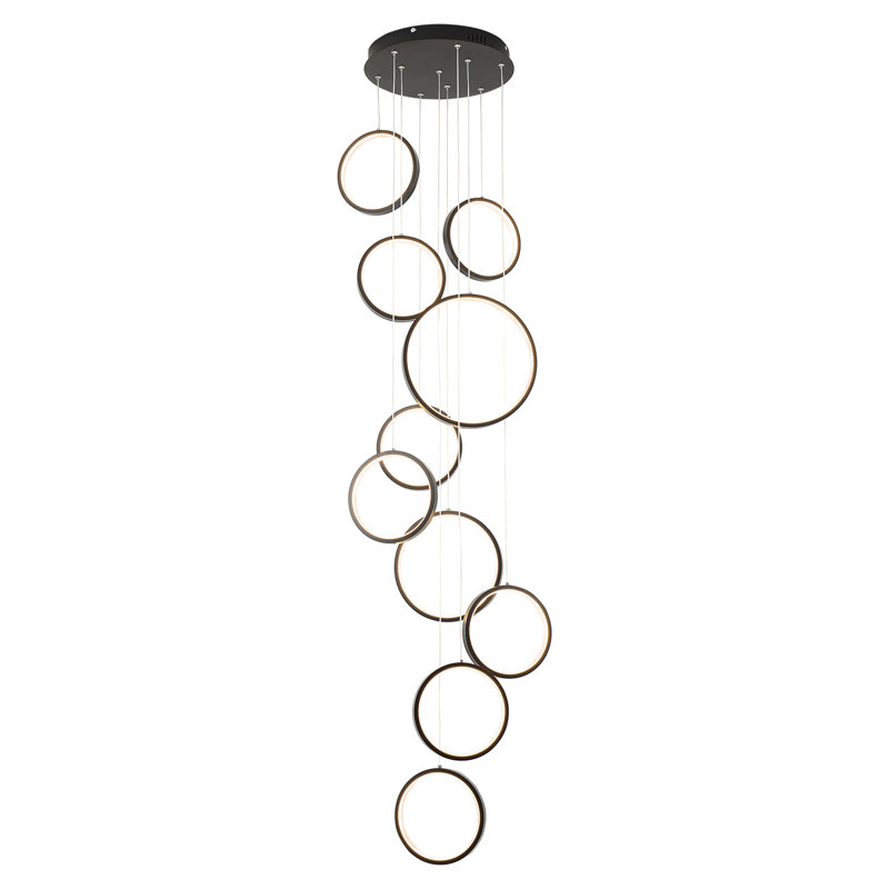 Adjustable Height LED Lighting Pendant Light with Remote Control, 78.74" H x 13.8" W x 13.8" D