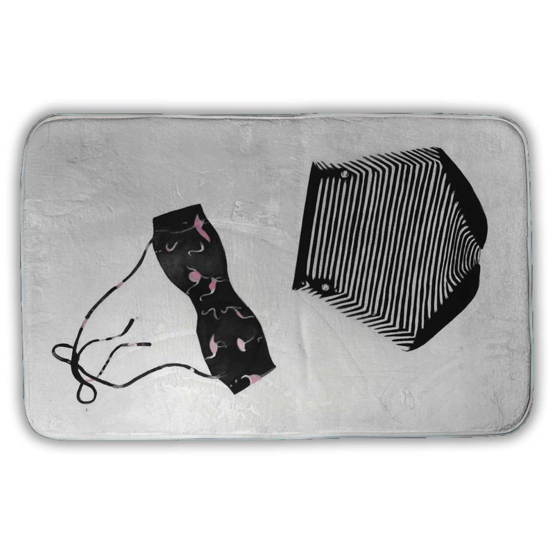 Vintage women's swimsuit Bath Mat with Non-Slip Backing - Quick Dry Memory Foam Bathroom Rug - Absorbent - Modern Plush Spa-Style - Machine Washable