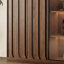 Brun noisette + gris + bois manufacturé noir + verre trempé + vitrines en alliage d'aluminium