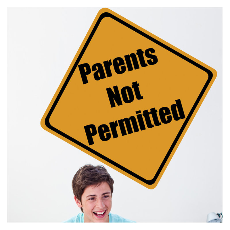 Décalcomanie murale non autorisée pour parents, H 24 po x l 24 po