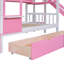 Lit superposé Twintwin - rose, avec 2 tiroirs, 3 tablettes et une glissoire, cadre, pouvant accueillir plus de 6 personnes, créant un espace personnel dans la chambre à coucher