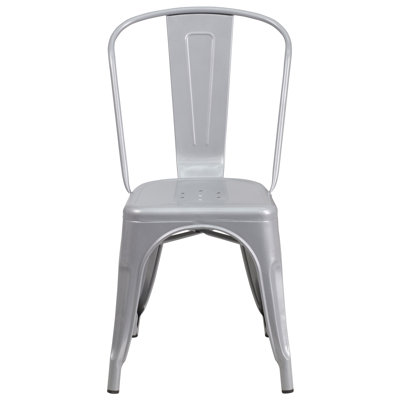 Hucheson Metal Indoor-Outdoor Stackable Chair - Restaurant Chair - Bistro Chair