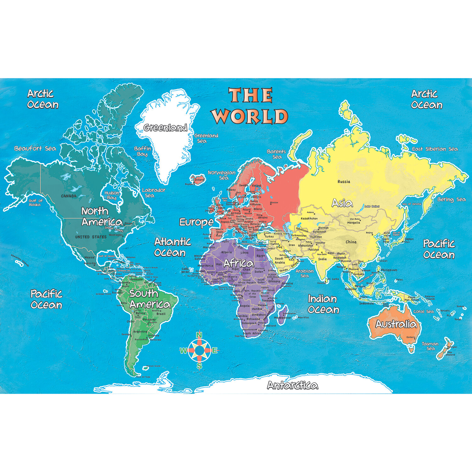 4 Ft. World Map - Laminated - Replogle Globes