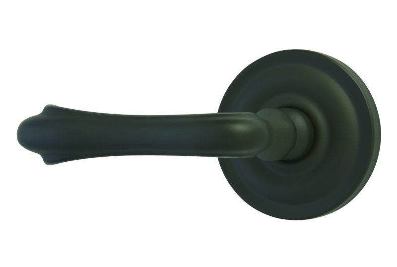 Fausse poignée de porte simple avec rosette ronde Bourne, Noir mat, Côté gauche