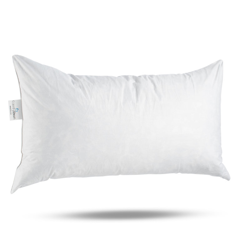 ComfyDown 95% Feather 5% Down Rectangle Decorative Pillow Insert Sham Stuffer, 14" x 30"