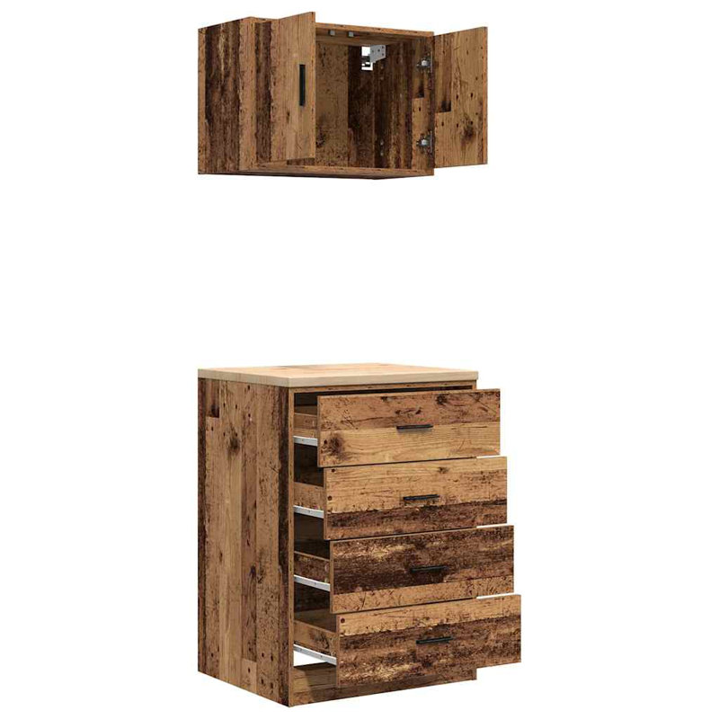2 Piece Storage System, Old Wood