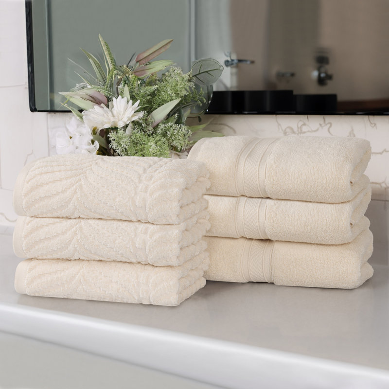 Débarbouillette en coton jacquard Fruitville, Ivoire