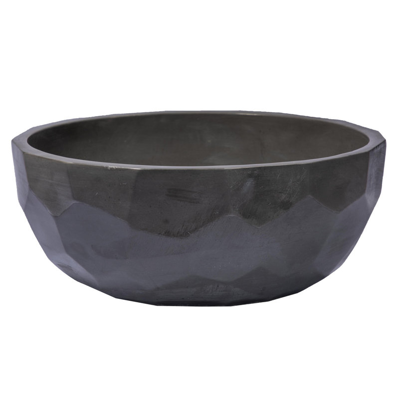 Eden Bath 16.3'' Concrete Circular Bathroom Sink, Charcoal