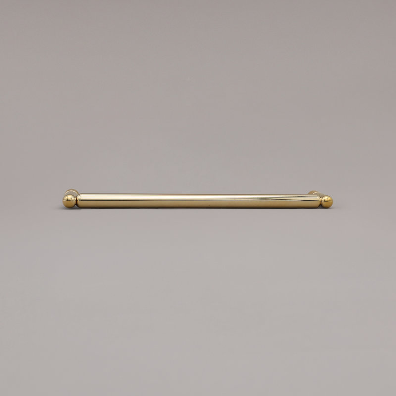 Poignée d'armoire moletée, 8", Unlacquered Brass