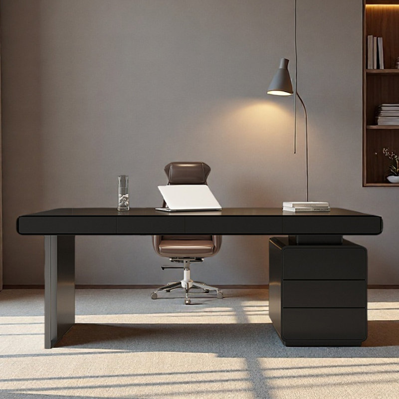 Belin Armoire Desk, Black, 29.53" H x 62.99" W x 27.56" D