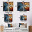 Mouvement fluide bleu et orange - impressions d'art bleues sur toile-1247907238-1247907239-1247907257