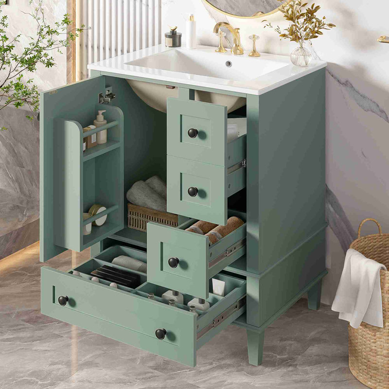 Meuble-lavabo de 24 po, Vert clair