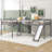  L-Shaped Twin Loft Bed Frame with Built-In Slide and Ladder, Elevated Platform Sleeping Solution, Gray-402988417
