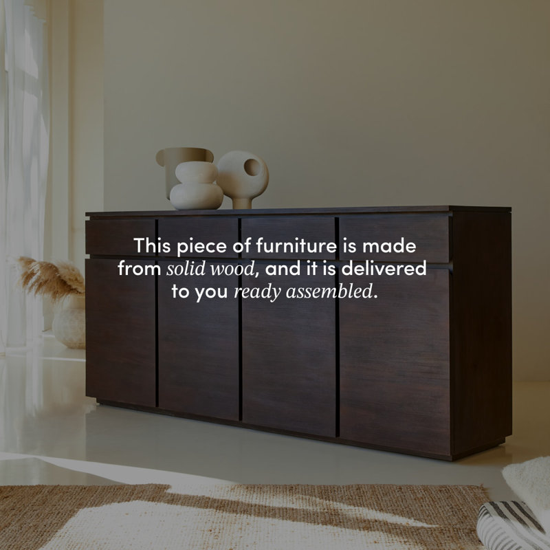 Eva 78.74'' W Solid Wood Sideboard
