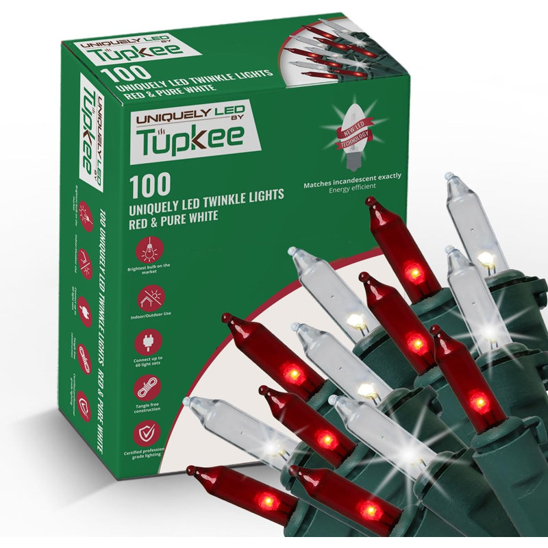 Feux scintillants Tupkee Christmas Uniquely, Rouge / Blanc