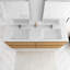 Meuble-lavabo double autoportant 72 po avec plateau en résine intégré 72 po-904313845