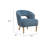Helena 26" Modern & Contemporary Accent Chair with Velvet Fabric Upholstery, Light Walnut Solid Wood Legs, Foam over Pocket Coils-945040484