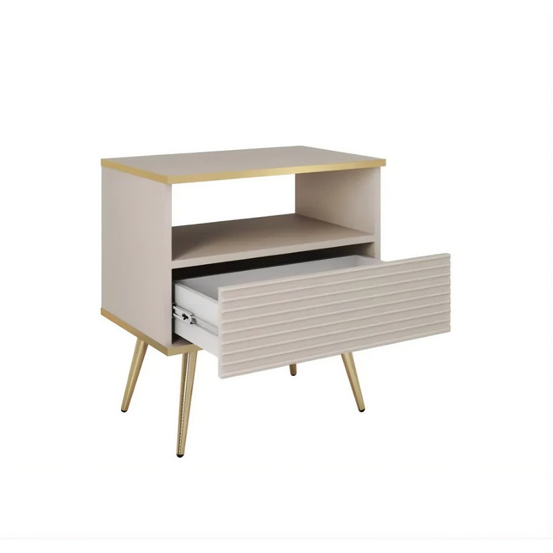 54cm W Manufactured Wood Bedside Table, Black