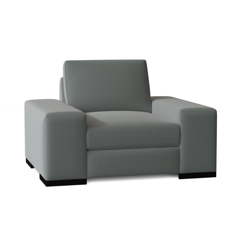 Fauteuil club Harrison, Merle bleu Marlow, Noir, Moyenne