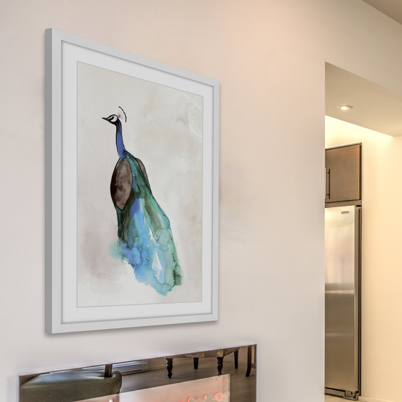 «Peacock Back» par Christine Lindstrom, reproduction encadrée, H 30 po x l 20 po x P 1,5 po