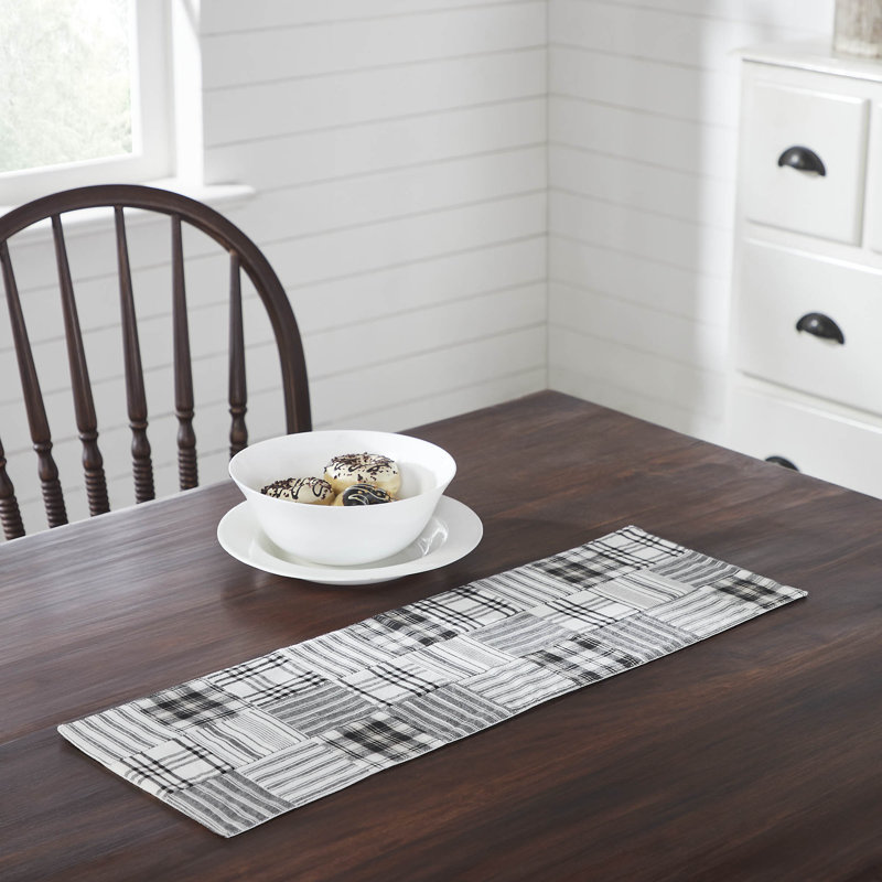 Sawyer Mill Black Runner Quilted 12x36, 24" x 8"