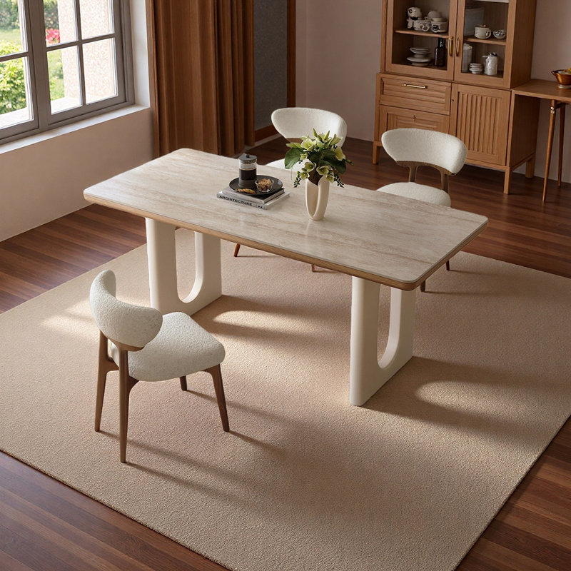 Table de salle à manger haut de gamme, H 29,52 po x l 62,99 po x P 31,49 po, 7 pièces : table, 6 chaises
