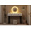 Meuble-lavabo noir 40 po avec miroir rond HD et 3 tiroirs 2 lumières