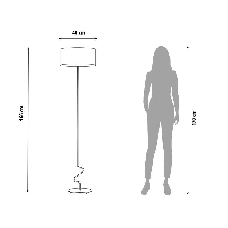 Royle 166cm Traditional Floor Lamp, White, White