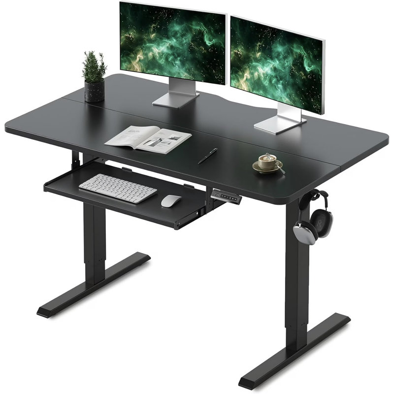 Huzaifa Adjustable Metal Base Standing Desk, 46" H x 48" W x 24" D