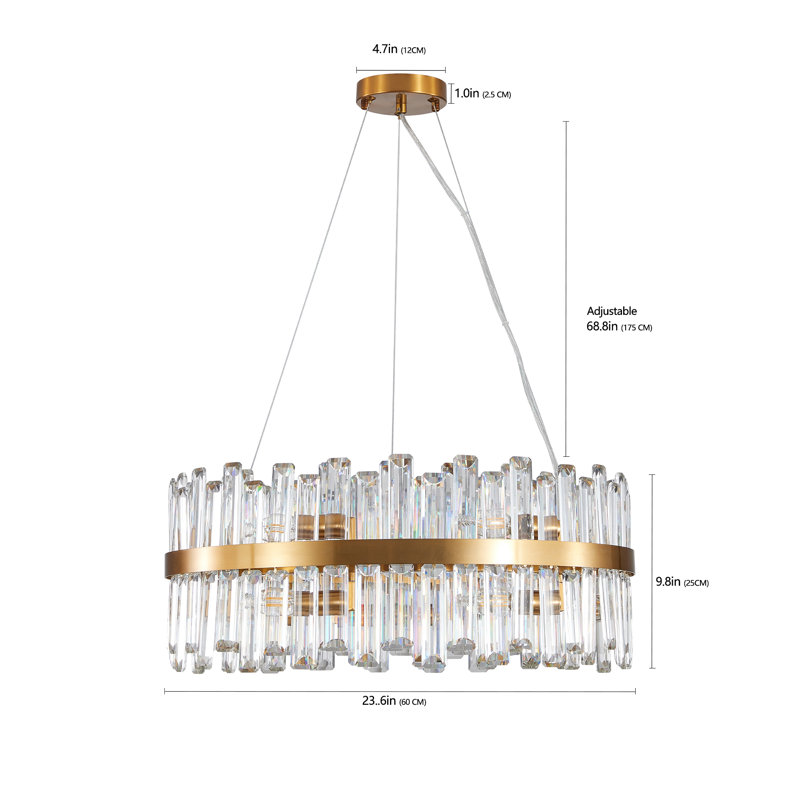 Lustre en cristal de luxe, plafonnier moderne
