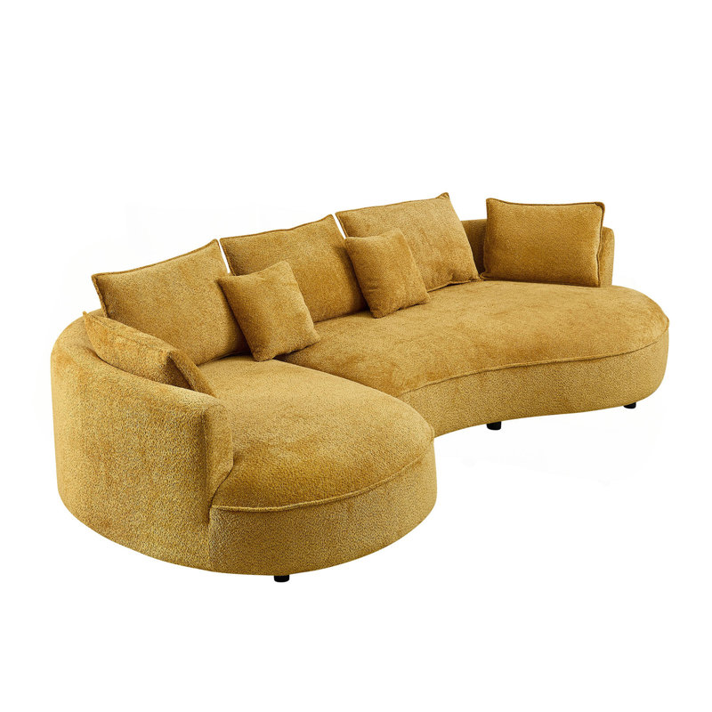 Canapé modulaire surdimensionné, canapé moderne avec méridienne, canapé incurvé confortable avec méridienne orientée vers la gauche JAUNE