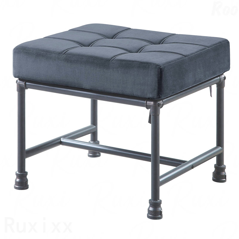 Repose-pieds rectangulaire en tissu rembourré
