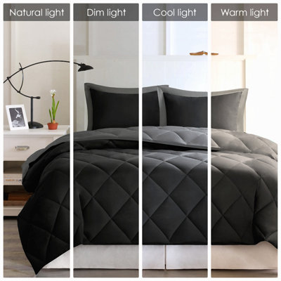 Ensemble de couette en microfibre 3M Scotchgard, alternative au duvet, rouge, pour lit simple ou simple XL