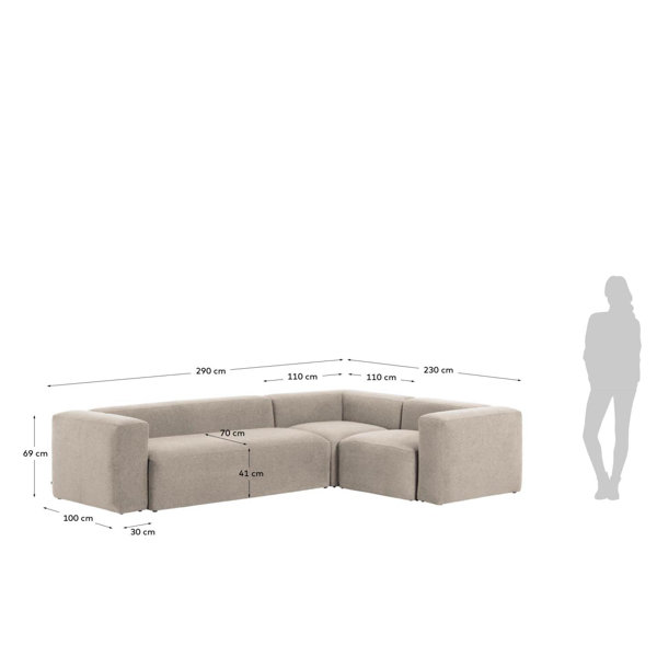 Ebern Designs Cortright 3 - Piece Upholstered Corner Sofa | Wayfair.co.uk