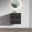 Meuble-lavabo 24 po Grace avec lavabo en quartz noir mat et tiroirs noirs doux-1673891606