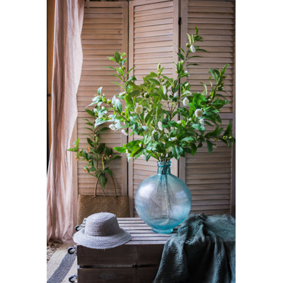 Silk Flower Leaf Camellia Stem