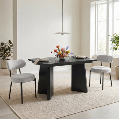 Elmsford Dining Table Sets: Rectangular Extendable Dining Table & Fabric Upholstered Dining Chairs