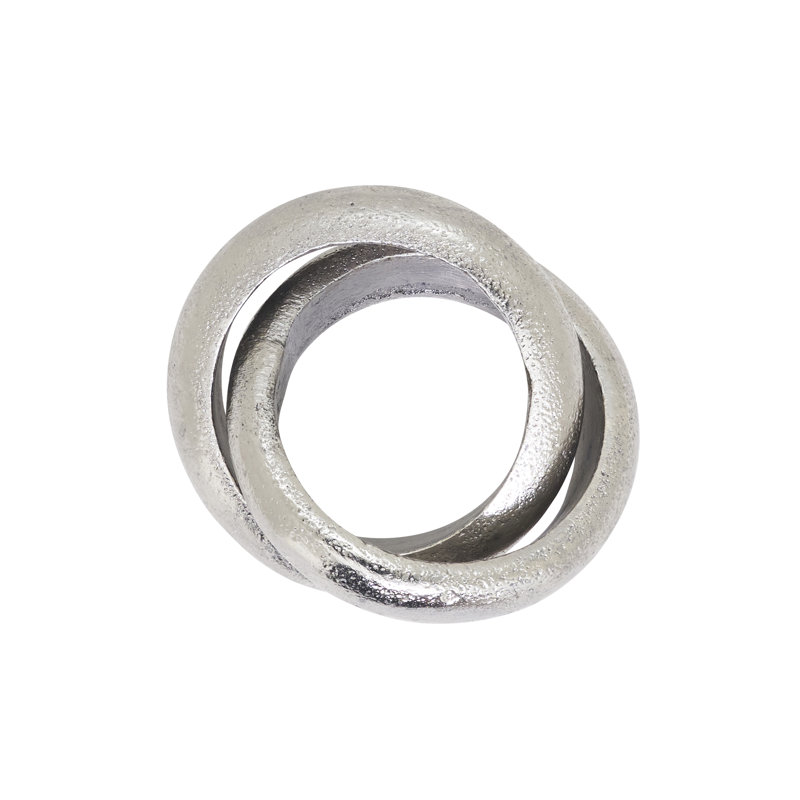 Rond de serviette Interlock (ensemble de 4), Argent