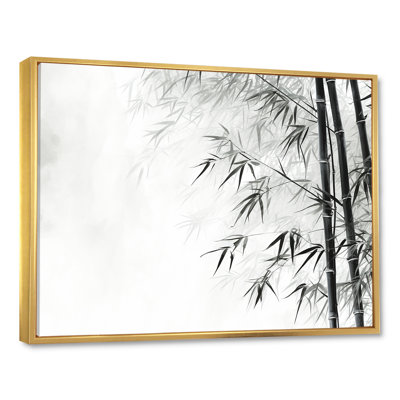 Bambou sauvage noir et blanc sur toile