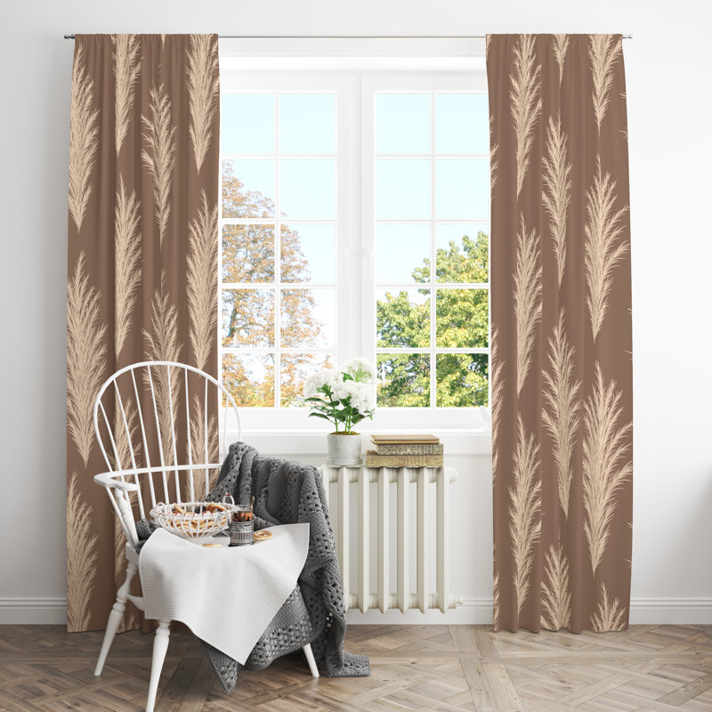 Whispering Pampas Curtain Panels, 30" W x 82" L